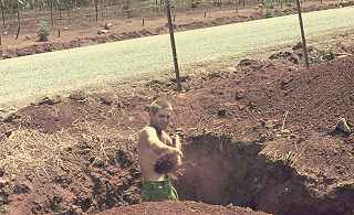 shoveling spoil